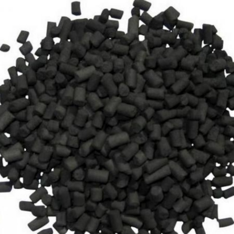 Column-type activated carbon for solvent recovery